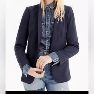 J. Crew Parke Navy Wool Blend Blazer Size‎ 00 EUC